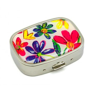 Pill Box - 12 PCS Floral Print - GPB-1171