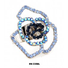 Ring – 12 PCS Austrian Crystal Rose Flower Rings  - Blue Color – RN-228BL