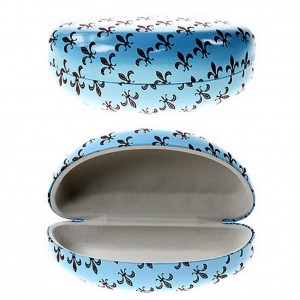 Sunglasses Case - 12 PCS Monogram Fleur De Lis Print - Blue - GL-CAS10-4-2