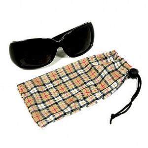 Sunglasses Pouches - 12 PCS Plaid Print- Brown - GL-CAS7-10