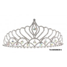 Tiara - 12 PCS w/ Side Comb - Clear Crystal Stones – TA-60509CR-S