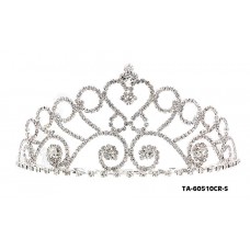 Tiara - 12 PCS w/ Side Comb - Clear Crystal Stones – TA-60510CR-S