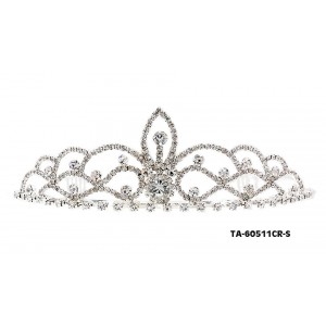 Tiara - 12 PCS w/ Side Comb - Clear Crystal Stones – TA-60540CR-S