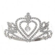 Small Tiara - 12 PCS w/ Comb - Clear Crystal Stones - TA-60578CR-S