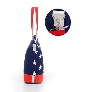 USA Flag Print Canvas Tote - BG-US001BL