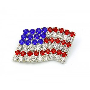 USA Flag Pin - 12 PCS Rhinestone USA Pins - PN-4709S