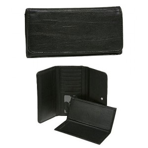 Wallet - 12 pcs Faux Soft Leather Wallet - Black - WL-190JRBK