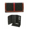 Wallet - 12 pcs Jacquard Monogram Check Book Wallet - Black  -WL-AND008BK