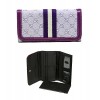 Wallet - 12 pcs Jacquard Monogram Check Book Wallet - Purple  -WL-AND008BPU