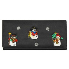 Wallet - 12 pcs Snowman Embroidery Wallet - WL-MCS030WB