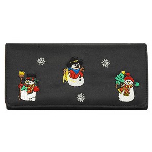 Wallet - 12 pcs Snowman Embroidery Wallet - WL-MCS030WB