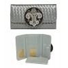 Wallet - 12 pcs Fleur de Lis Charm Wallet - Pewter - WL-W123PT