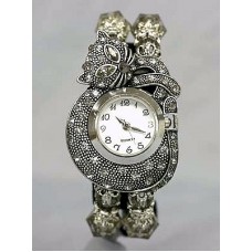Watch – 12 PCS Bracelet Watches - Rhinestone Kitty - Smoke Black - WT-KH01407BK