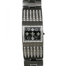 Watch – 12 PCS Lady Watches - Metal Bracelet w/ Rhinestone Lines - GUN - WT-L80019GUN