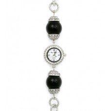 Watch – 12 PCS Bracelet Watches - Pearl Like Links Band - WT-L80626BK