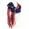 Scarf - 12 PCS USA Flag Print w/Skull Prints - SF-S2157