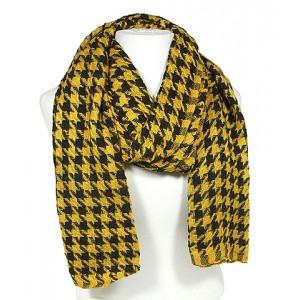 Scarf - 12 PCS Houndstooth Print - Yellow - SF-TSF51489YL