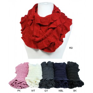 Scarf - 12 PCS Infinity - Crochet Ruffle - SF-S1328