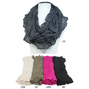 Scarf - 12 PCS Infinity - Crochet Ruffle - SF-S1329J