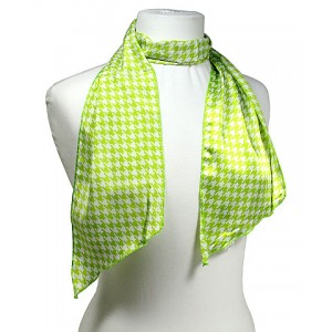 Sash Scarf - 12 PCS Houndstooth Print - Lime Green - SF-CFB20804