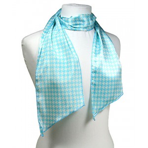 Sash Scarf - 12 PCS Houndstooth Print - Sky Blue - SF-CFB20805