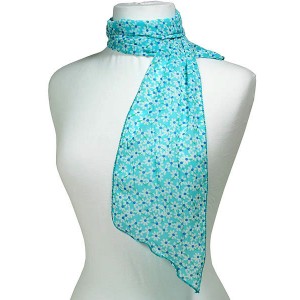 Sash Scarf - 12 PCS Mini Flower Print - Blue - SF-CFB30701