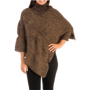 Poncho/ Shawl - 12 PCS Knitted Turtleneck - SF-FW242BN